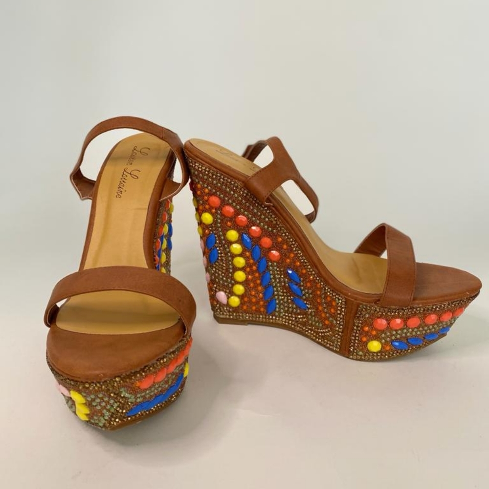 LAUREN LORRAINE WEDGES SANDALS